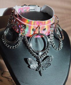 Cyberpunk Burning Man pink Choker